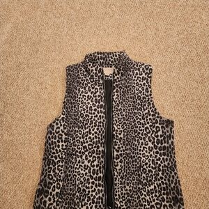 Michael Kors Black and Gray Animal Print Vest